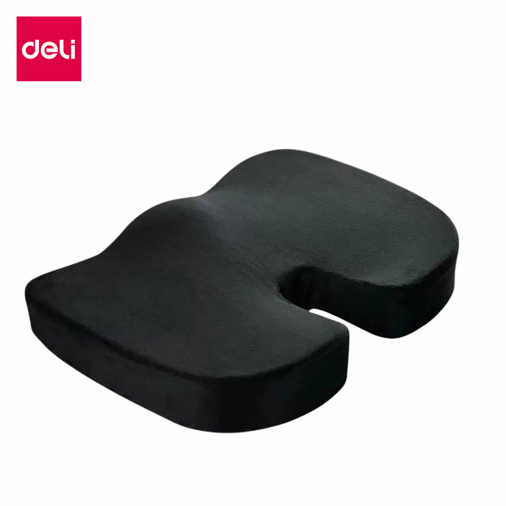 เบาะรองนั่งเพื่อสุขภาพ DELI VS752-BK-01 35X45X7ซม. สีดำ